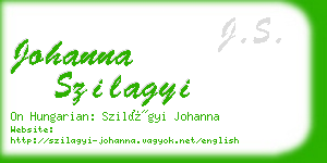 johanna szilagyi business card